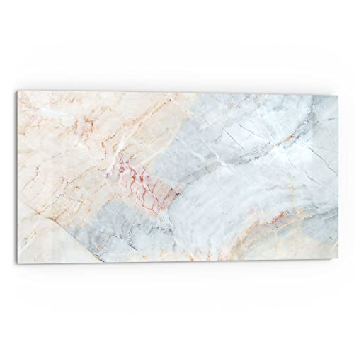 DEQORI Küchenrückwand Glas | Motiv Zarte Marmorfärbung | 80x40 cm | Bad- oder Herd-Rückwand | Herdblende Spritzschutz für Küche & Badezimmer | Moderne Deko für Fliesenspiegel von DEQORI