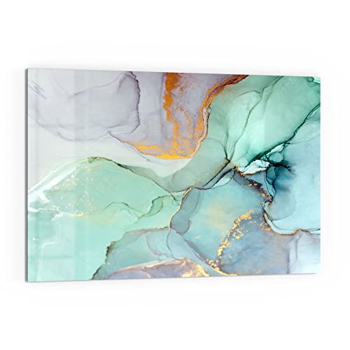 DEQORI Küchenrückwand Glas | Motiv Zerlaufene Wasserfarbe | 60x40 cm | Bad- oder Herd-Rückwand | Herdblende Spritzschutz für Küche & Badezimmer | Moderne Deko für Fliesenspiegel von DEQORI