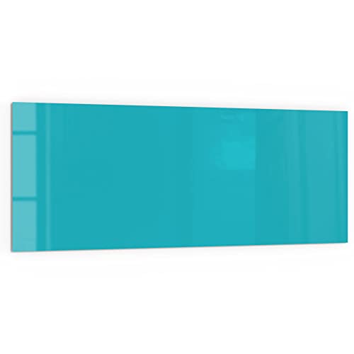 DEQORI Küchenrückwand Glas | Unifarben - Türkis | 125x50 cm | Bad- oder Herd-Rückwand | Herdblende Spritzschutz für Küche & Badezimmer | Moderne Deko für Fliesenspiegel von DEQORI