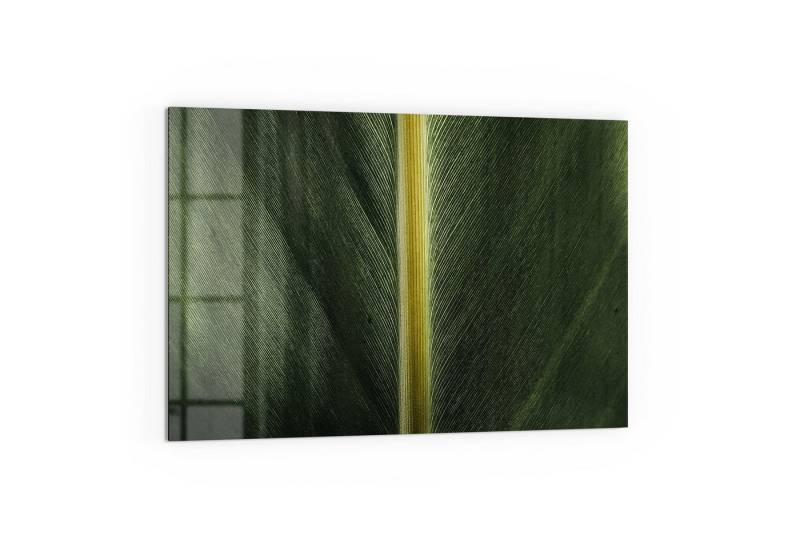 DEQORI Küchenrückwand 'Grüne Blattader', Glas Spritzschutz Badrückwand Herdblende von DEQORI