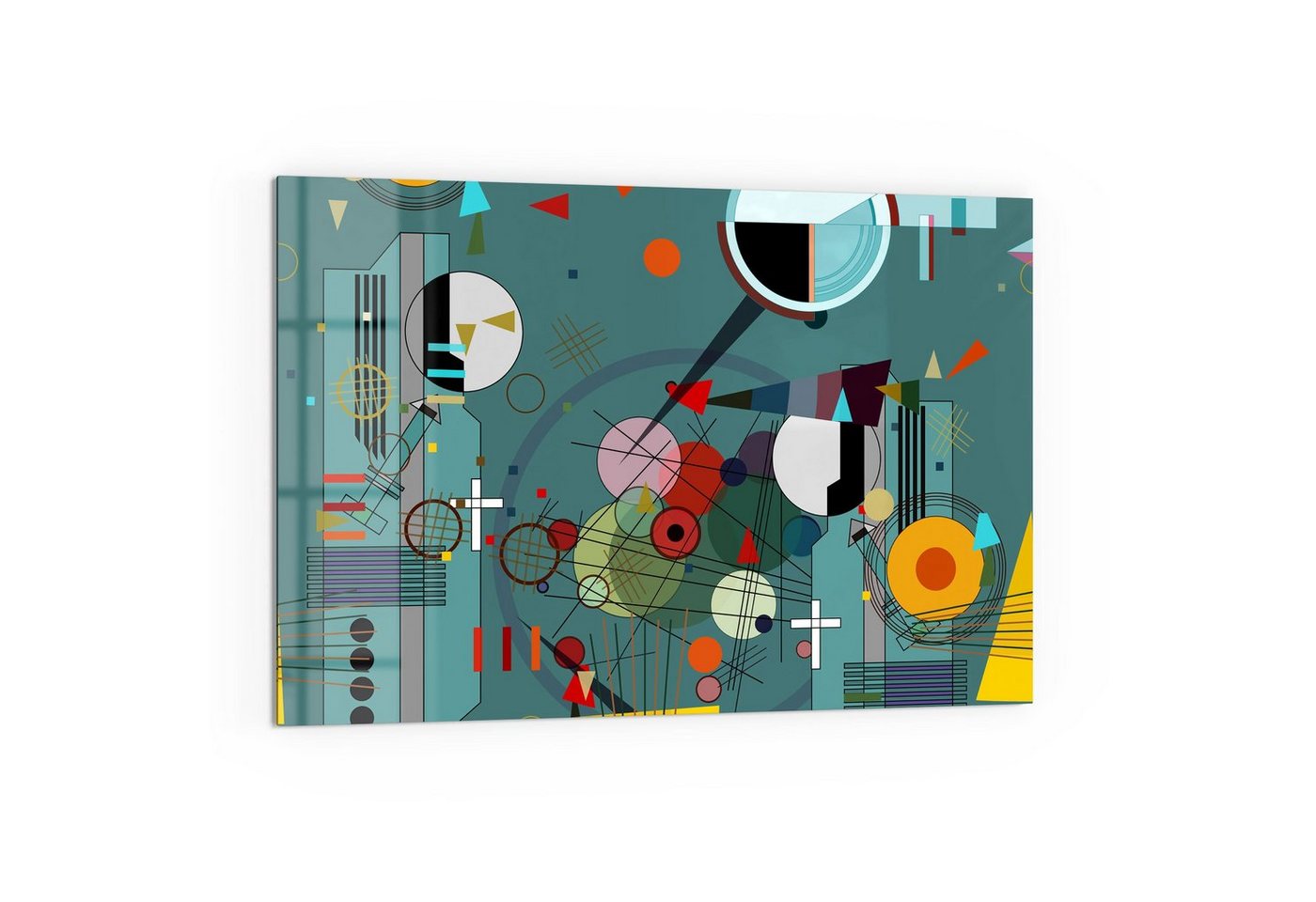 DEQORI Küchenrückwand 'Inszenierung von Formen', Glas Spritzschutz Badrückwand Herdblende von DEQORI