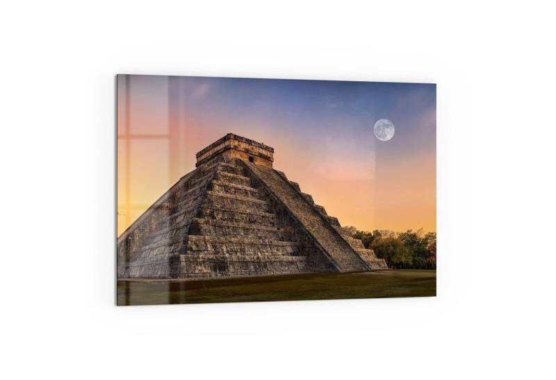 DEQORI Küchenrückwand 'Maya-Pyramide am Abend', Glas Spritzschutz Badrückwand Herdblende von DEQORI