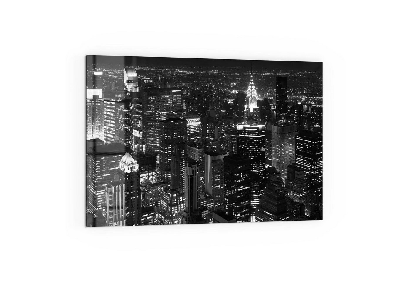 DEQORI Küchenrückwand 'Nächtliches Manhattan', Glas Spritzschutz Badrückwand Herdblende von DEQORI