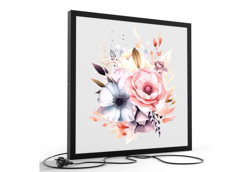 DEQORI LED-Bild 'Aquarellblütenpoesie', (1 St), LED Lampe Leuchte Leuchtbild Bild beleuchtet Deckenleuchte Wandlampe von DEQORI