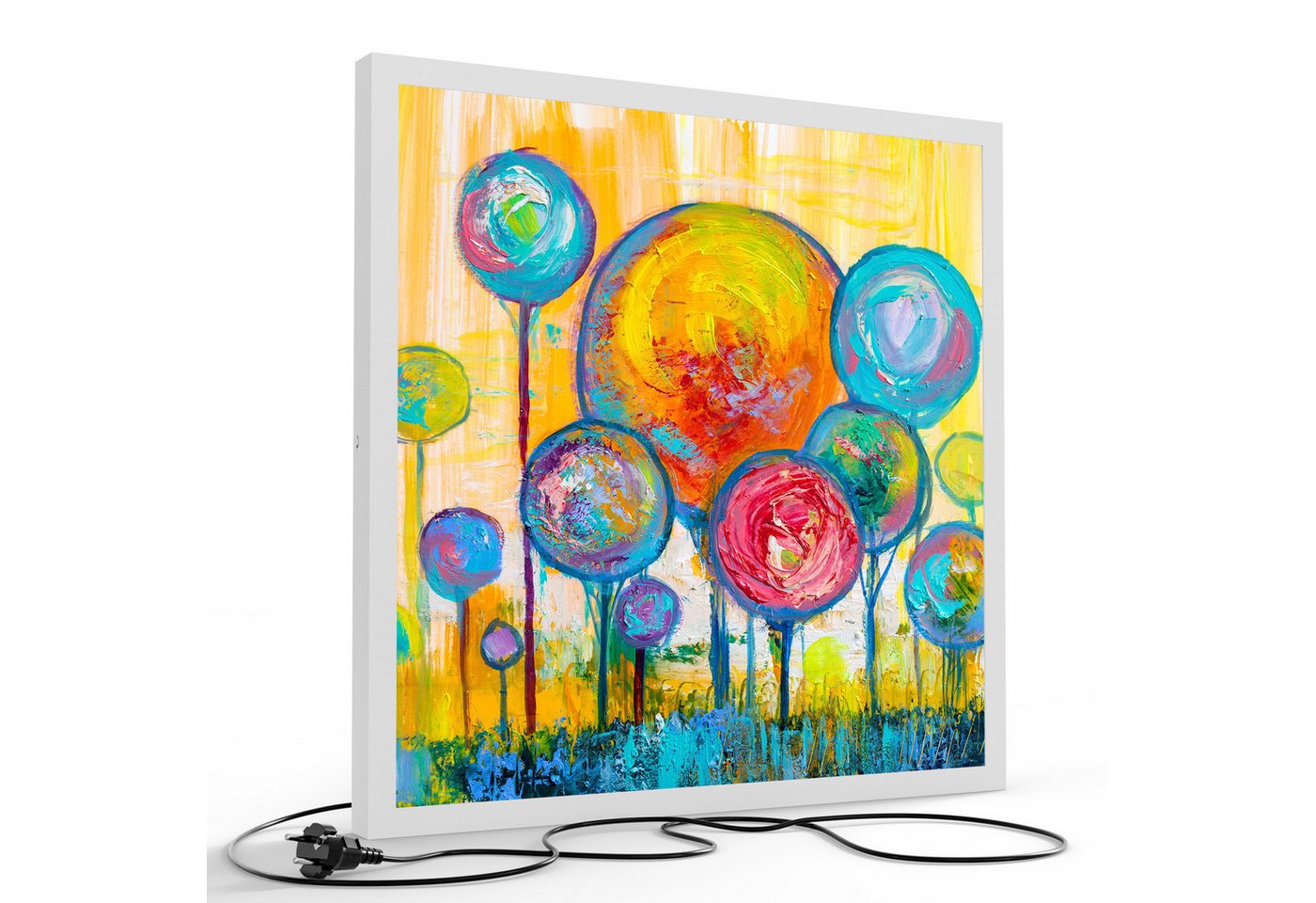DEQORI LED-Bild 'Baumkronen nach Kandinsky', (1 St), LED Lampe Leuchte Leuchtbild Bild beleuchtet Deckenleuchte Wandlampe von DEQORI