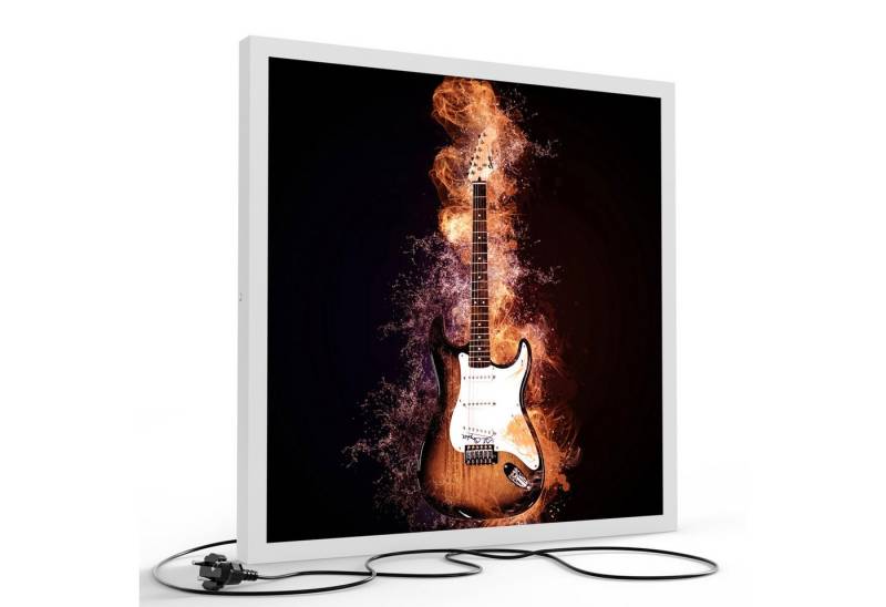 DEQORI LED-Bild 'Brennende E-Gitarre', (1 St), LED Lampe Leuchte Leuchtbild Bild beleuchtet Deckenleuchte Wandlampe von DEQORI