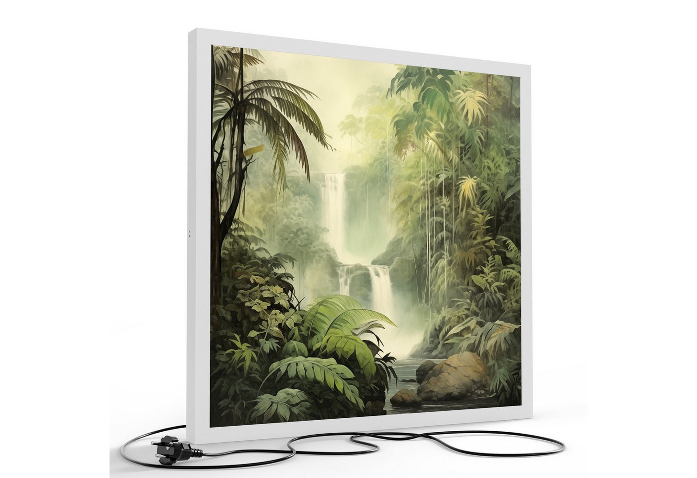 DEQORI LED-Bild 'Das grüne Paradies', (1 St), LED Lampe Leuchte Leuchtbild Bild beleuchtet Deckenleuchte Wandlampe von DEQORI