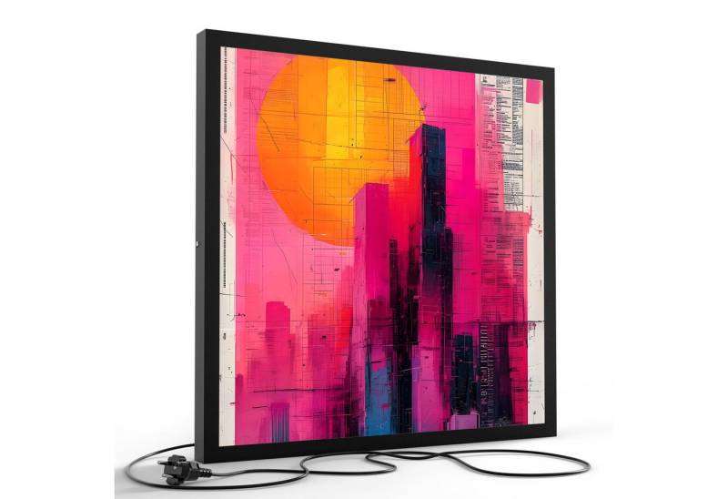 DEQORI LED-Bild 'Der Cyber Sunset', (1 St), LED Lampe Leuchte Leuchtbild Bild beleuchtet Deckenleuchte Wandlampe von DEQORI