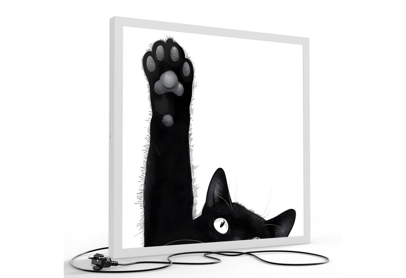 DEQORI LED-Bild 'Der Katzengruß', (1 St), LED Lampe Leuchte Leuchtbild Bild beleuchtet Deckenleuchte Wandlampe von DEQORI