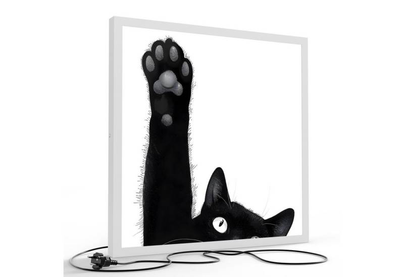 DEQORI LED-Bild 'Der Katzengruß', (1 St), LED Lampe Leuchte Leuchtbild Bild beleuchtet Deckenleuchte Wandlampe von DEQORI