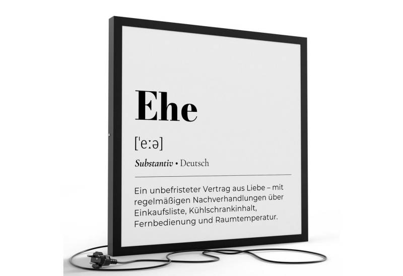 DEQORI LED-Bild 'Ehe - Definition', (1 St), LED Lampe Leuchte Leuchtbild Bild beleuchtet Deckenleuchte Wandlampe von DEQORI
