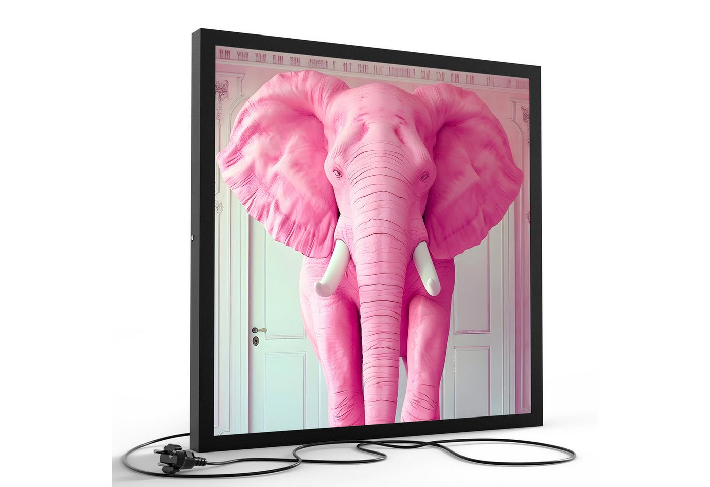 DEQORI LED-Bild 'Elefant im Raum', (1 St), LED Lampe Leuchte Leuchtbild Bild beleuchtet Deckenleuchte Wandlampe von DEQORI