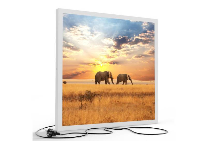 DEQORI LED-Bild 'Elefanten in der Steppe', (1 St), LED Lampe Leuchte Leuchtbild Bild beleuchtet Deckenleuchte Wandlampe von DEQORI