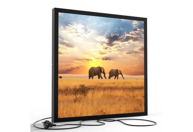 DEQORI LED-Bild 'Elefanten in der Steppe', (1 St), LED Lampe Leuchte Leuchtbild Bild beleuchtet Deckenleuchte Wandlampe von DEQORI