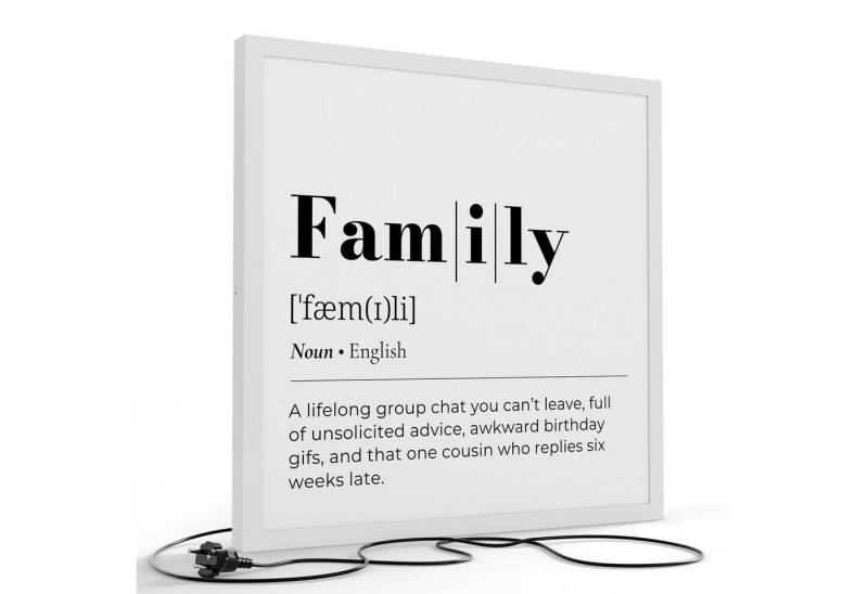 DEQORI LED-Bild 'Family - Definition', (1 St), LED Lampe Leuchte Leuchtbild Bild beleuchtet Deckenleuchte Wandlampe von DEQORI