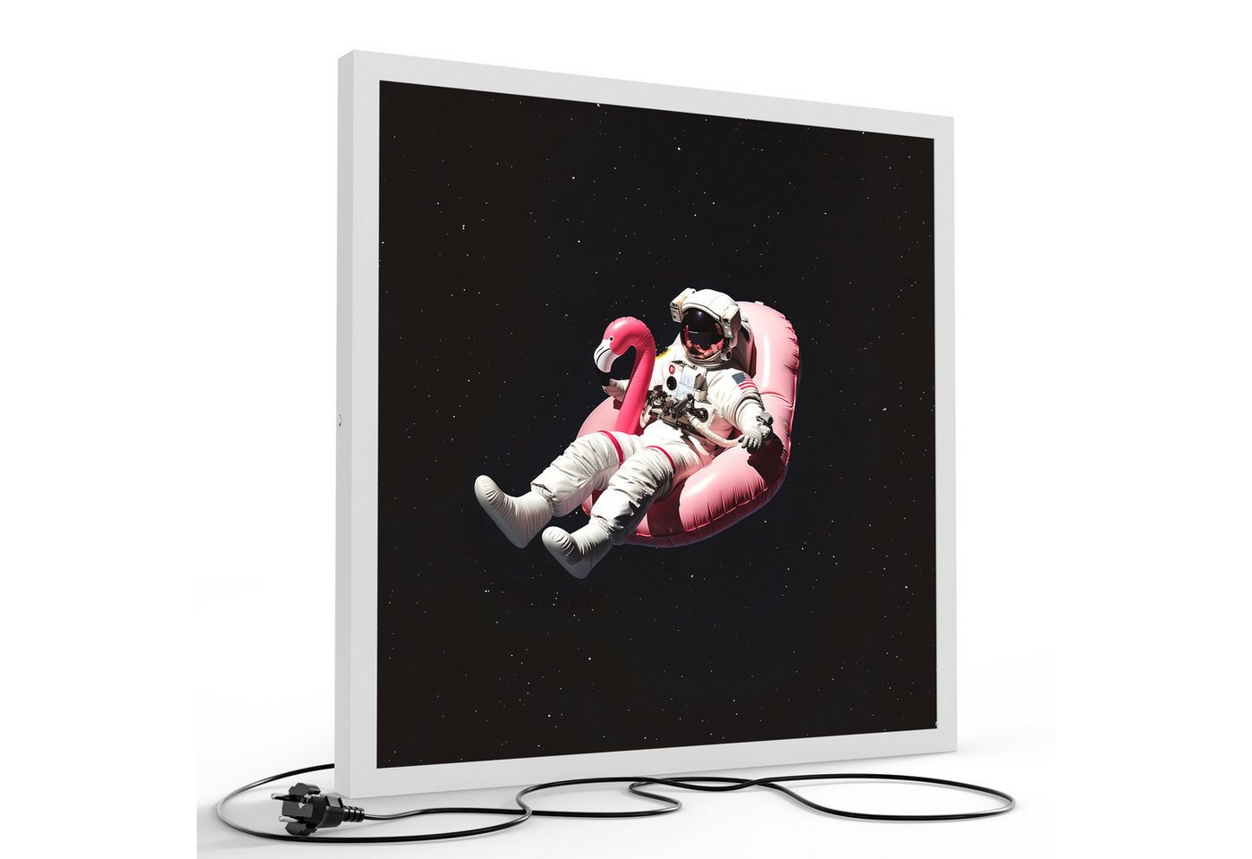 DEQORI LED-Bild 'Flamingo im Orbit', (1 St), LED Lampe Leuchte Leuchtbild Bild beleuchtet Deckenleuchte Wandlampe von DEQORI