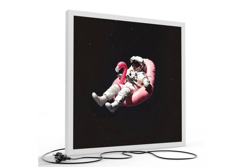 DEQORI LED-Bild 'Flamingo im Orbit', (1 St), LED Lampe Leuchte Leuchtbild Bild beleuchtet Deckenleuchte Wandlampe von DEQORI