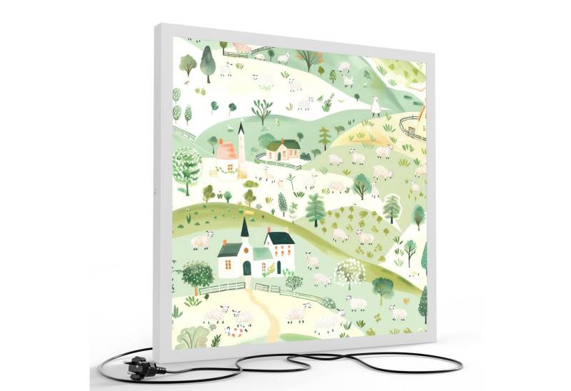 DEQORI LED-Bild 'Frühling auf dem Land', (1 St), LED Lampe Leuchte Leuchtbild Bild beleuchtet Deckenleuchte Wandlampe von DEQORI