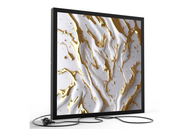 DEQORI LED-Bild 'Goldene Fließkraft', (1 St), LED Lampe Leuchte Leuchtbild Bild beleuchtet Deckenleuchte Wandlampe von DEQORI