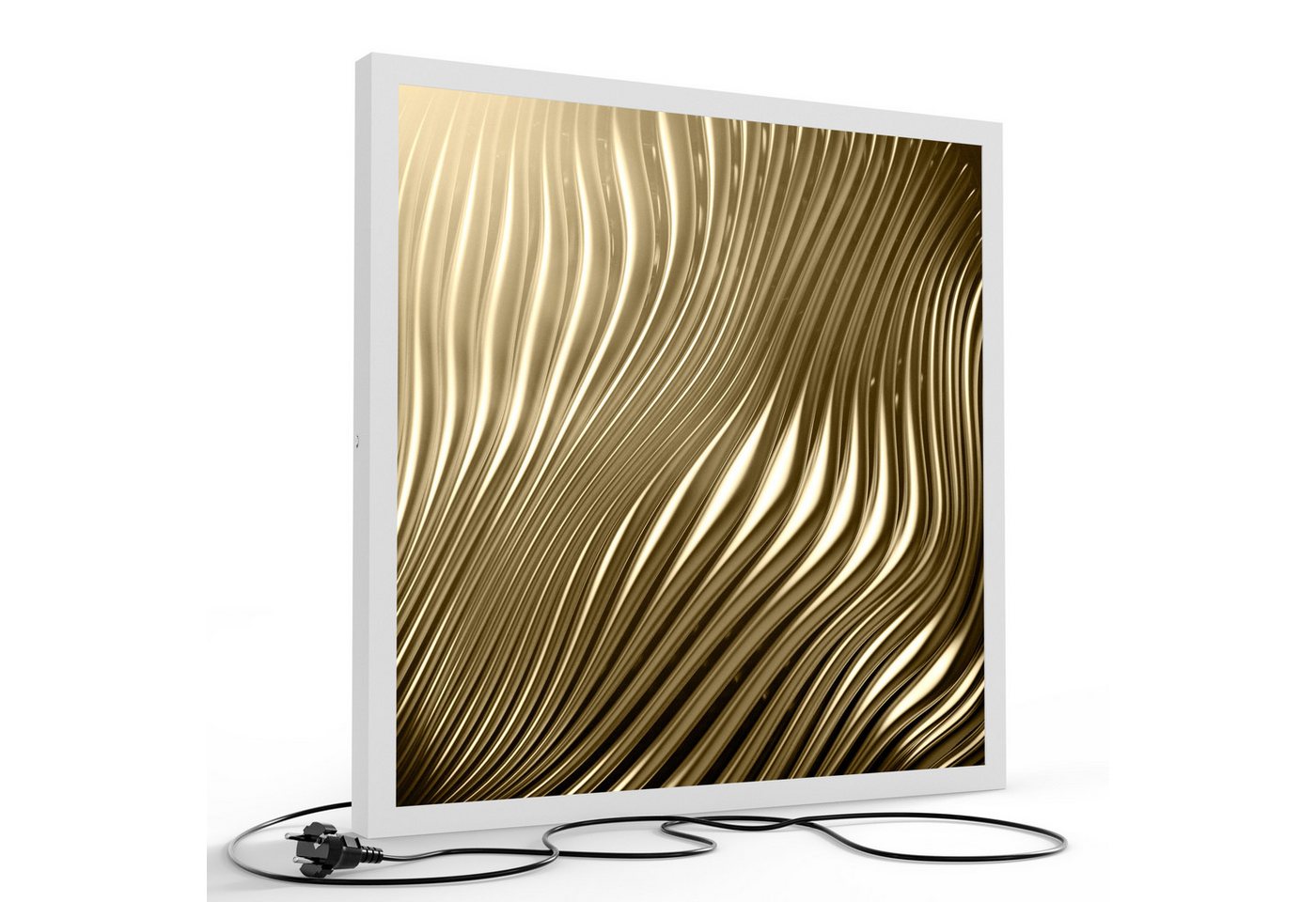 DEQORI LED-Bild 'Goldenes Rillendesign', (1 St), LED Lampe Leuchte Leuchtbild Bild beleuchtet Deckenleuchte Wandlampe von DEQORI