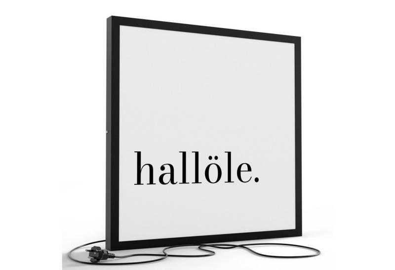 DEQORI LED-Bild 'Hallöle - Schriftzug', (1 St), LED Lampe Leuchte Leuchtbild Bild beleuchtet Deckenleuchte Wandlampe von DEQORI