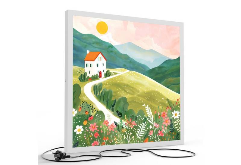 DEQORI LED-Bild 'Haus im Blütental', (1 St), LED Lampe Leuchte Leuchtbild Bild beleuchtet Deckenleuchte Wandlampe von DEQORI
