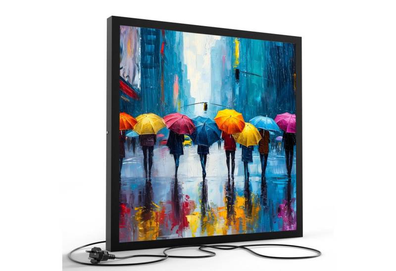 DEQORI LED-Bild 'Impressionen im Regen', (1 St), LED Lampe Leuchte Leuchtbild Bild beleuchtet Deckenleuchte Wandlampe von DEQORI