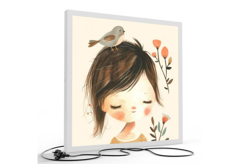 DEQORI LED-Bild 'In Gedanken versunken', (1 St), LED Lampe Leuchte Leuchtbild Bild beleuchtet Deckenleuchte Wandlampe von DEQORI