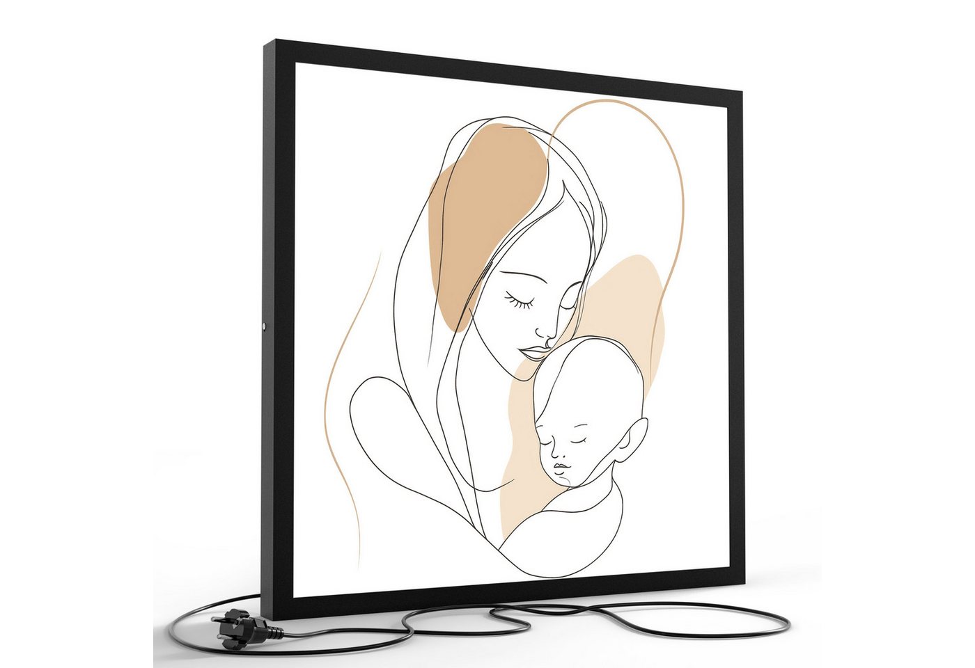 DEQORI LED-Bild 'In Liebe gezeichnet', (1 St), LED Lampe Leuchte Leuchtbild Bild beleuchtet Deckenleuchte Wandlampe von DEQORI