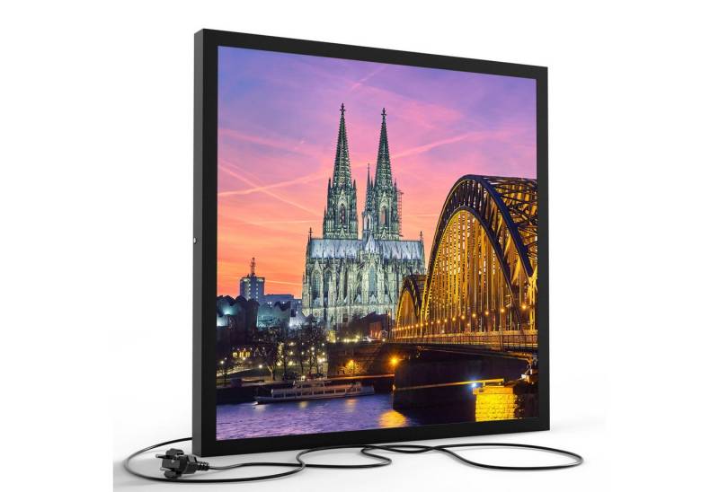 DEQORI LED-Bild 'Kölner Wahrzeichen abends', (1 St), LED Lampe Leuchte Leuchtbild Bild beleuchtet Deckenleuchte Wandlampe von DEQORI