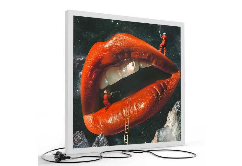 DEQORI LED-Bild 'Kosmische Lippenmission', (1 St), LED Lampe Leuchte Leuchtbild Bild beleuchtet Deckenleuchte Wandlampe von DEQORI