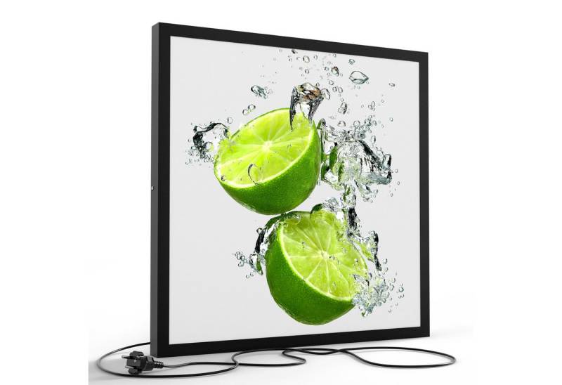 DEQORI LED-Bild 'Limettenhälften im Wasser', (1 St), LED Lampe Leuchte Leuchtbild Bild beleuchtet Deckenleuchte Wandlampe von DEQORI