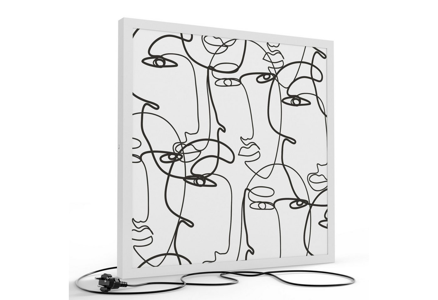 DEQORI LED-Bild 'Linien formen Gesichter', (1 St), LED Lampe Leuchte Leuchtbild Bild beleuchtet Deckenleuchte Wandlampe von DEQORI