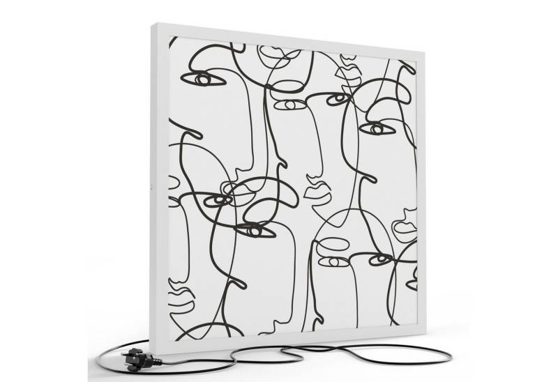 DEQORI LED-Bild 'Linien formen Gesichter', (1 St), LED Lampe Leuchte Leuchtbild Bild beleuchtet Deckenleuchte Wandlampe von DEQORI