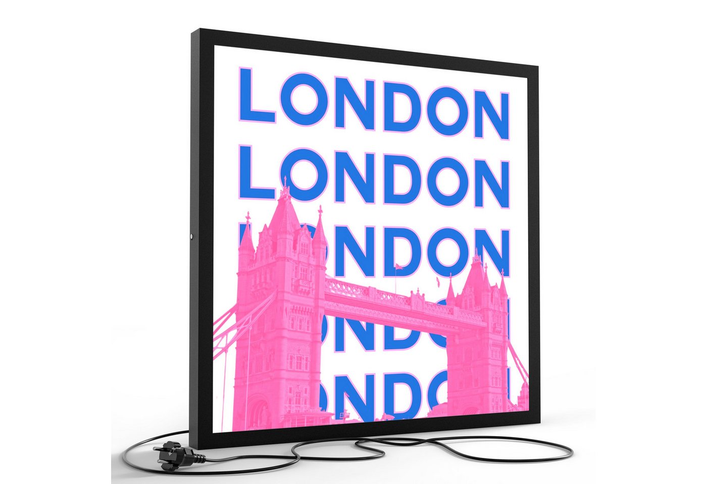DEQORI LED-Bild 'London Calling', (1 St), LED Lampe Leuchte Leuchtbild Bild beleuchtet Deckenleuchte Wandlampe von DEQORI