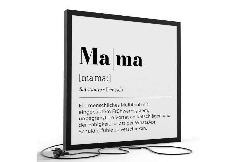 DEQORI LED-Bild 'Mama - Definition', (1 St), LED Lampe Leuchte Leuchtbild Bild beleuchtet Deckenleuchte Wandlampe von DEQORI