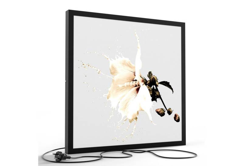 DEQORI LED-Bild 'Milchige Blüte', (1 St), LED Lampe Leuchte Leuchtbild Bild beleuchtet Deckenleuchte Wandlampe von DEQORI