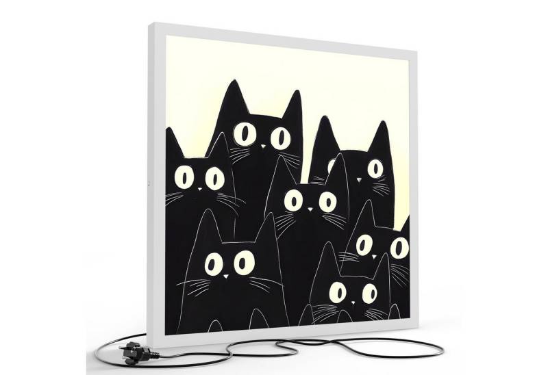 DEQORI LED-Bild 'Neugier auf Samtpfoten', (1 St), LED Lampe Leuchte Leuchtbild Bild beleuchtet Deckenleuchte Wandlampe von DEQORI