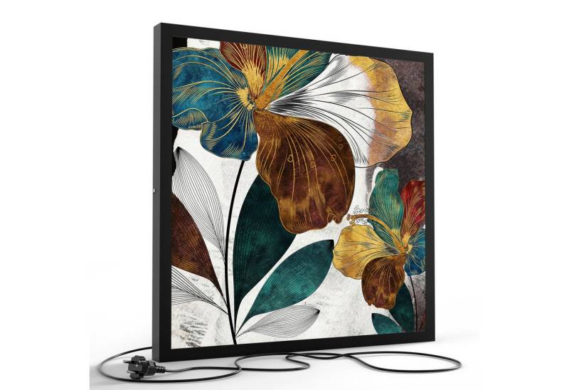 DEQORI LED-Bild 'Ornament der Natur', (1 St), LED Lampe Leuchte Leuchtbild Bild beleuchtet Deckenleuchte Wandlampe von DEQORI