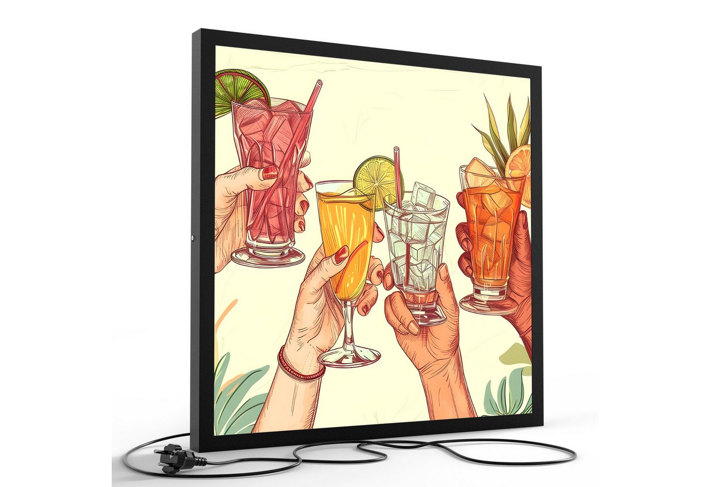 DEQORI LED-Bild 'Prost in Pastell', (1 St), LED Lampe Leuchte Leuchtbild Bild beleuchtet Deckenleuchte Wandlampe von DEQORI