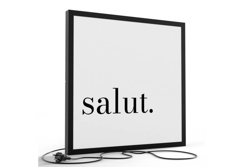 DEQORI LED-Bild 'Salut - Schriftzug', (1 St), LED Lampe Leuchte Leuchtbild Bild beleuchtet Deckenleuchte Wandlampe von DEQORI