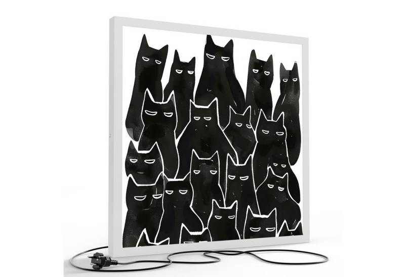 DEQORI LED-Bild 'Schwarzes Rudel', (1 St), LED Lampe Leuchte Leuchtbild Bild beleuchtet Deckenleuchte Wandlampe von DEQORI