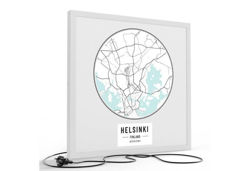DEQORI LED-Bild 'Stadtplan Helsinki', (1 St), LED Lampe Leuchte Leuchtbild Bild beleuchtet Deckenleuchte Wandlampe von DEQORI