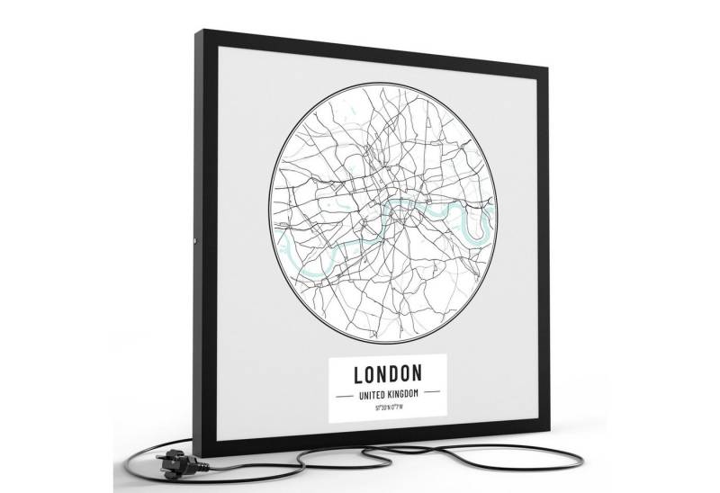 DEQORI LED-Bild 'Stadtplan London', (1 St), LED Lampe Leuchte Leuchtbild Bild beleuchtet Deckenleuchte Wandlampe von DEQORI
