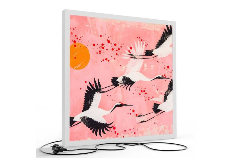 DEQORI LED-Bild 'Tanz der Kraniche', (1 St), LED Lampe Leuchte Leuchtbild Bild beleuchtet Deckenleuchte Wandlampe von DEQORI