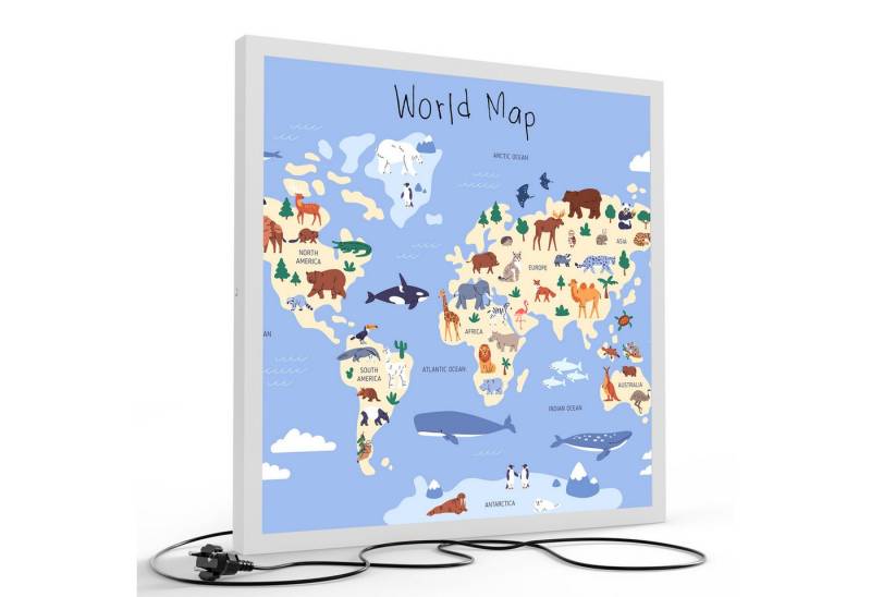 DEQORI LED-Bild 'Tierwelt der Kontinente', (1 St), LED Lampe Leuchte Leuchtbild Bild beleuchtet Deckenleuchte Wandlampe von DEQORI