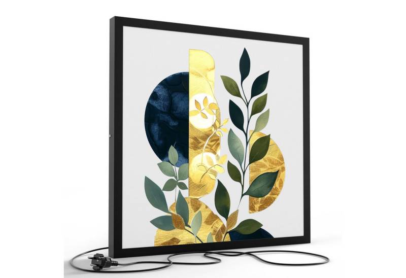 DEQORI LED-Bild 'Verästelt in Gold', (1 St), LED Lampe Leuchte Leuchtbild Bild beleuchtet Deckenleuchte Wandlampe von DEQORI