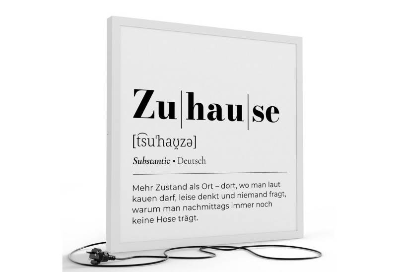 DEQORI LED-Bild 'Zuhause - Definition', (1 St), LED Lampe Leuchte Leuchtbild Bild beleuchtet Deckenleuchte Wandlampe von DEQORI