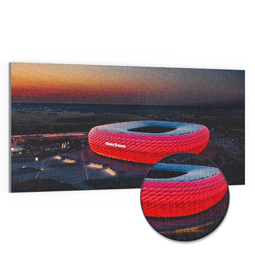 DEQORI Leinwandbild Hybrid | Motiv Allianz Arena, München | Design Canvas 100x50 cm | Leinwand Bild flach & modern mit Glas | Wandbild für Wohnzimmer, Schlafzimmer, Flur & Küche DEQORI Leinwandbild Hybrid | Motiv Allianz Arena, München | Design Canvas 100x50 cm | Leinwand Bild flach & modern mit Glas | Wandbild für Wohnzimmer, Schlafzimmer, Flur & Küche von DEQORI