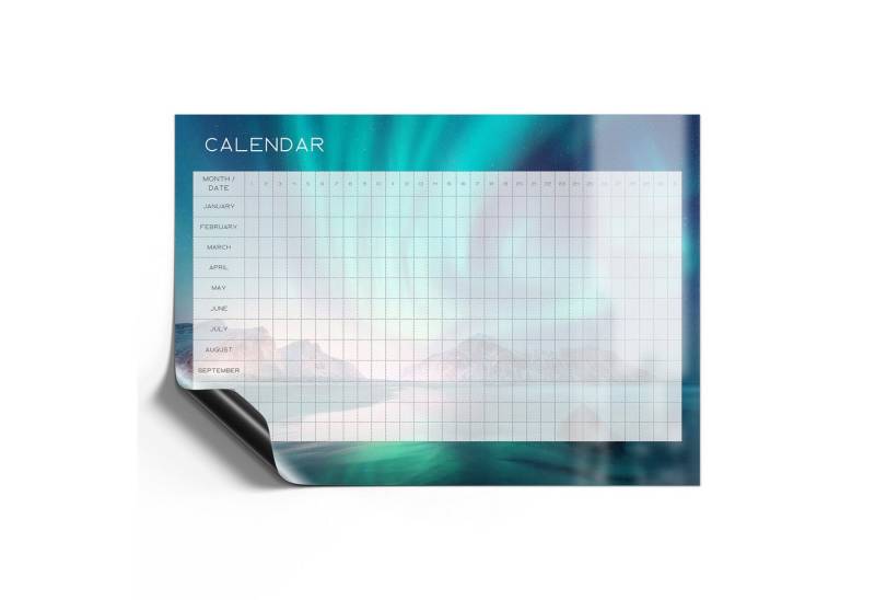 DEQORI Magnetfolie 'Kalendar 2 Lichter (EN)', beschreibbar universal Magnetmatte magnetisch Folie Planer Kalender von DEQORI